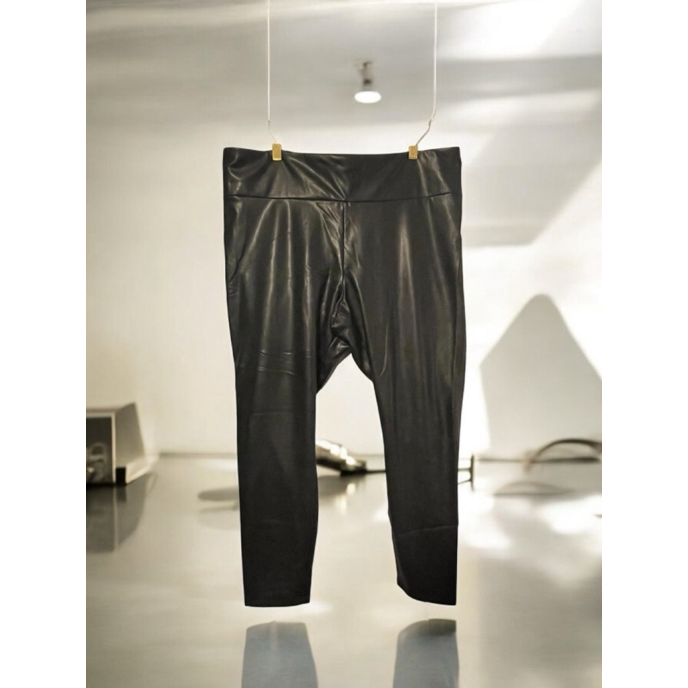 Size XL Express Black faux leather pull on elastic waist stretchy Leggings